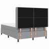 Łóżko z sprężyną LED Jasnoszary 140 x 190 cm tkanina
