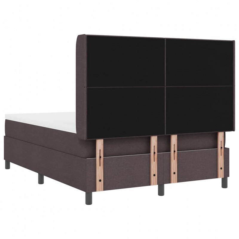 Łóżko z sprężyną LED Ciemny brąz 140 x 190 cm tkanina