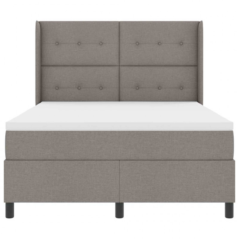 Łóżko z sprężyną LED Ciemnoszary 140 x 190 cm tkanina