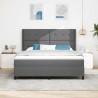 Łóżko z sprężyną LED Ciemnoszary 180 x 200 cm tkanina