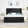 Łóżko z sprężyną LED z materacem Czarny 180 x 200 cm tkanina