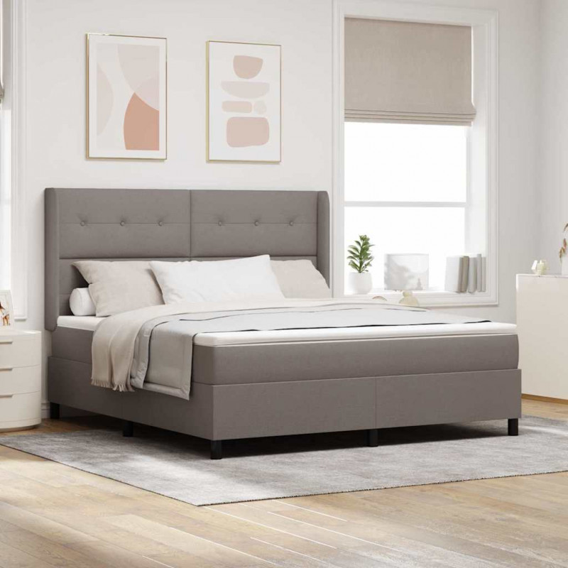 Łóżko z sprężyną LED Ciemnoszary 180 x 200 cm tkanina
