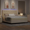 Łóżko z sprężyną LED z materacem Kremowy 180 x 200 cm tkanina