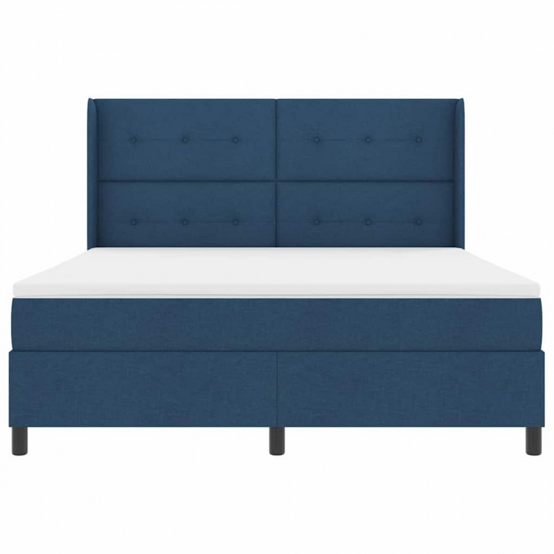 Łóżko z sprężyną LED z materacem Niebieski 180 x 200 cm tkanina