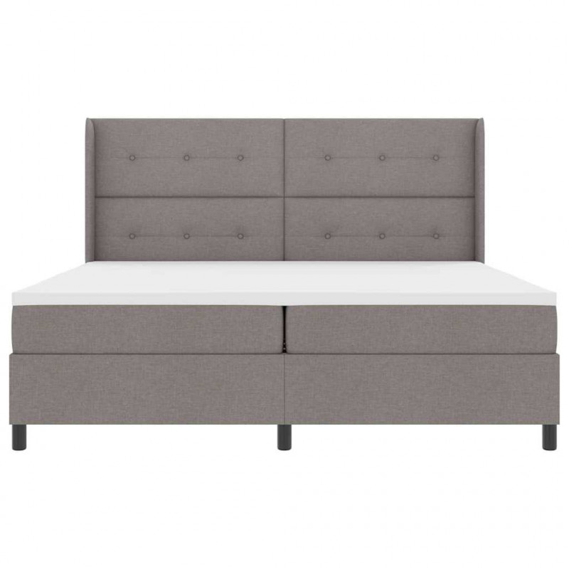 Łóżko z sprężyną LED Ciemnoszary 200 x 200 cm tkanina