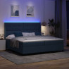 Łóżko z sprężyną LED z materacem Niebieski 200 x 200 cm tkanina