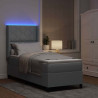 Łóżko z sprężyną LED z materacem Jasnoszary 80 x 200 cm tkanina