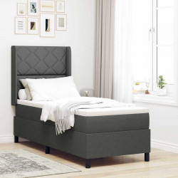 Łóżko z sprężyną LED Ciemnoszary 80 x 200 cm tkanina