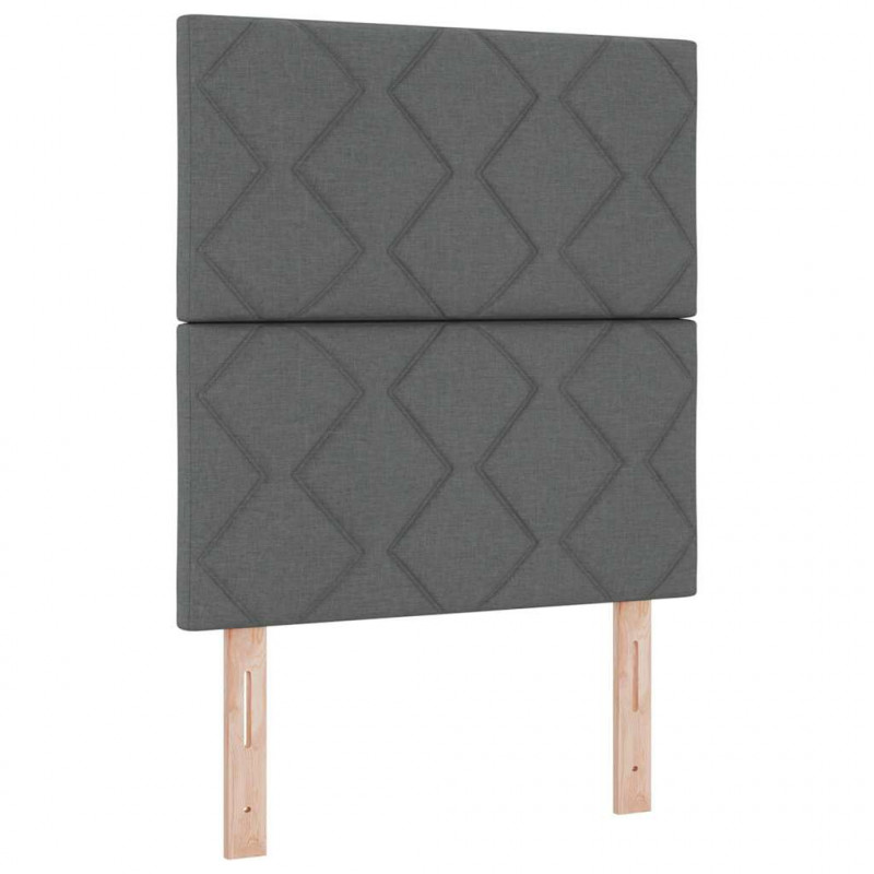 Łóżko z sprężyną LED Ciemnoszary 80 x 200 cm tkanina