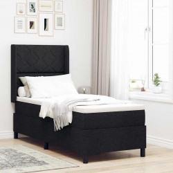 Łóżko z sprężyną LED z materacem Czarny 80 x 200 cm tkanina