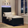 Łóżko z sprężyną LED z materacem Czarny 80 x 200 cm tkanina