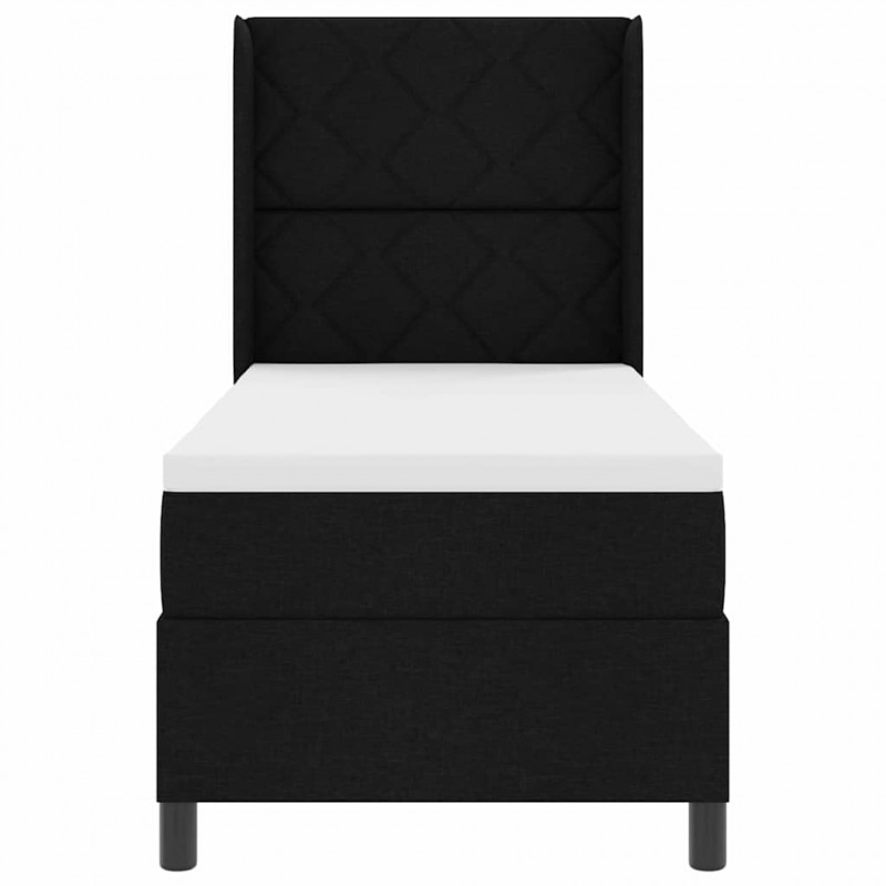 Łóżko z sprężyną LED z materacem Czarny 80 x 200 cm tkanina