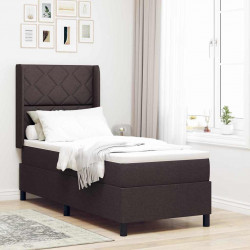 Łóżko z sprężyną LED Ciemny brąz 80 x 200 cm tkanina