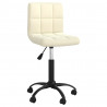 Obrotowe krzesło biurowe, kremowe, tapicerowane aksamitem
