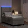 Łóżko z sprężyną LED Ciemnoszary 100 x 200 cm tkanina