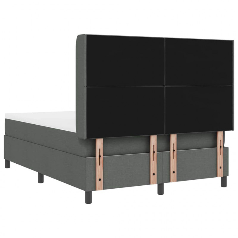 Łóżko z sprężyną LED Ciemnoszary 160 x 200 cm tkanina