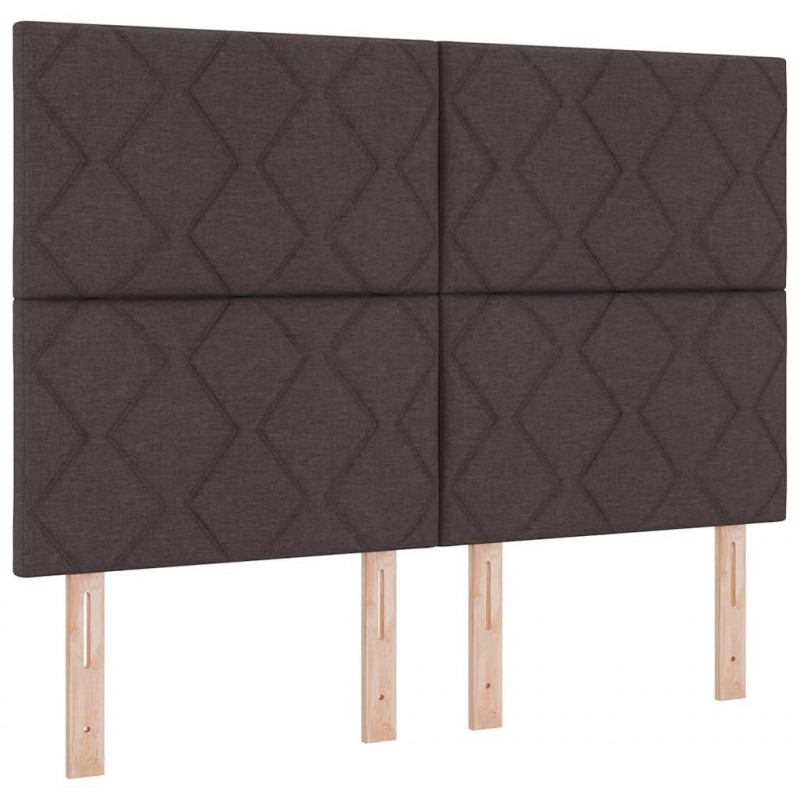 Łóżko z sprężyną LED Ciemny brąz 160 x 200 cm tkanina