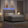 Łóżko z sprężyną LED Ciemnoszary 160 x 200 cm tkanina