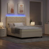 Łóżko z sprężyną LED z materacem Kremowy 160 x 200 cm tkanina