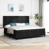 Łóżko z sprężyną LED z materacem Czarny 200 x 200 cm tkanina
