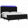 Łóżko z sprężyną LED z materacem Czarny 200 x 200 cm tkanina