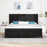 Łóżko z sprężyną LED z materacem Czarny 200 x 200 cm tkanina