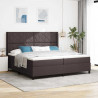 Łóżko z sprężyną LED Ciemny brąz 200 x 200 cm tkanina