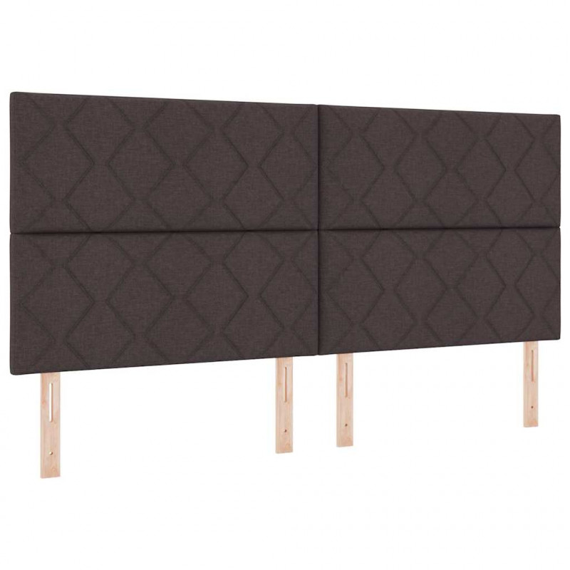 Łóżko z sprężyną LED Ciemny brąz 200 x 200 cm tkanina