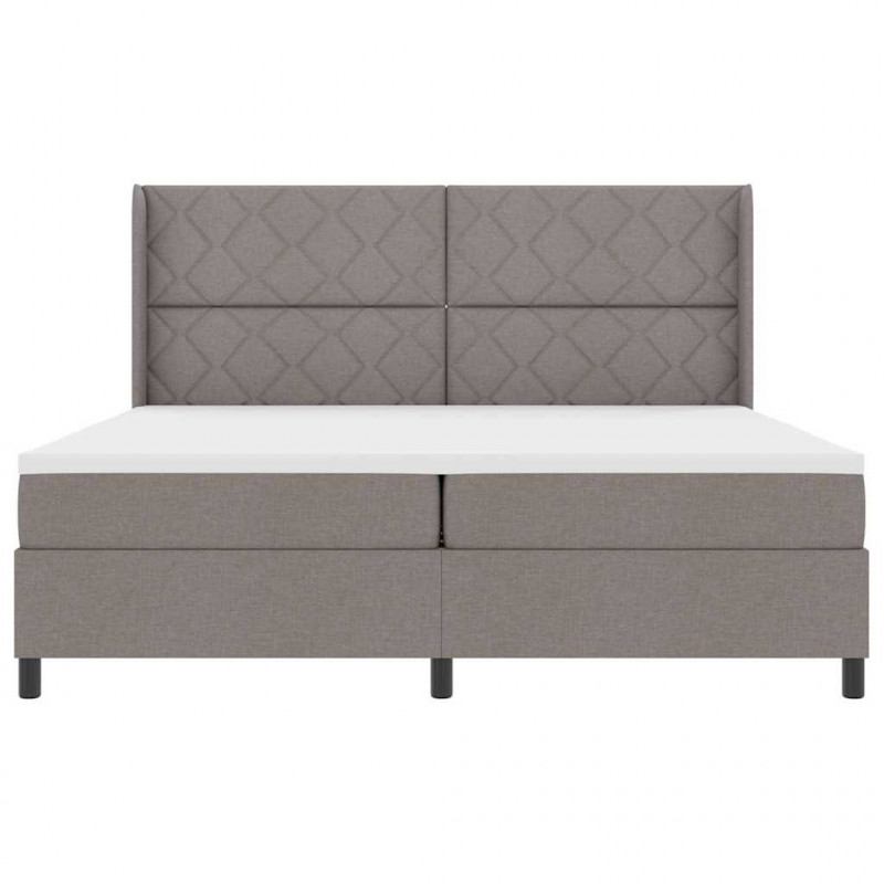 Łóżko z sprężyną LED Ciemnoszary 200 x 200 cm tkanina