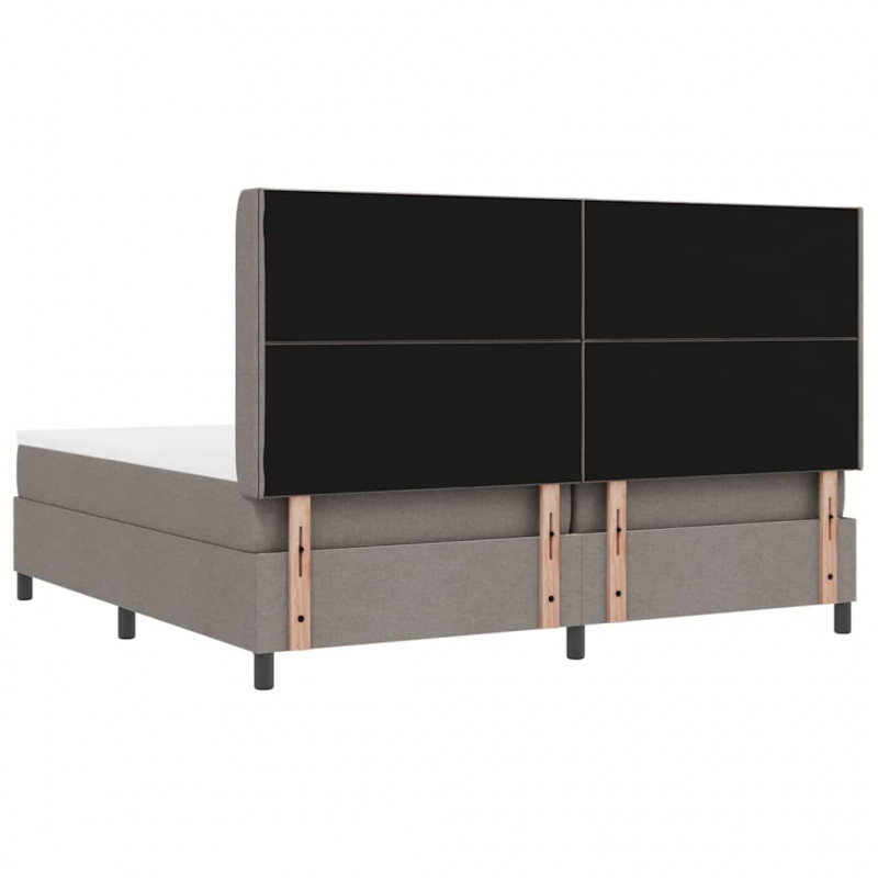 Łóżko z sprężyną LED Ciemnoszary 200 x 200 cm tkanina