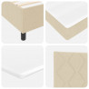 Łóżko z sprężyną LED z materacem Kremowy 200 x 200 cm tkanina