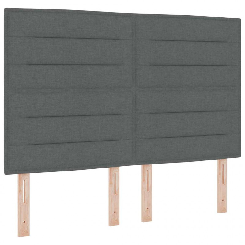 Łóżko sprężynowe z materacem z LED Szary 140 x 190 cm tkanina