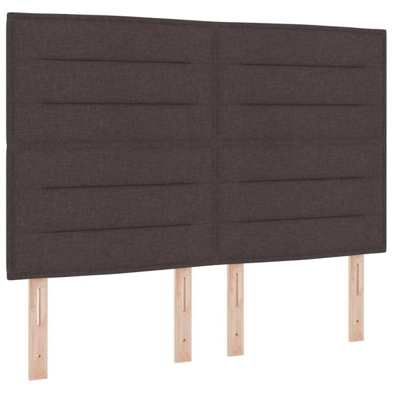 Łóżko sprężynowe z materacem z LED Brązowy 140 x 190 cm tkanina