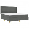 Łóżko sprężynowe z materacem z LED Szary 180 x 200 cm tkanina