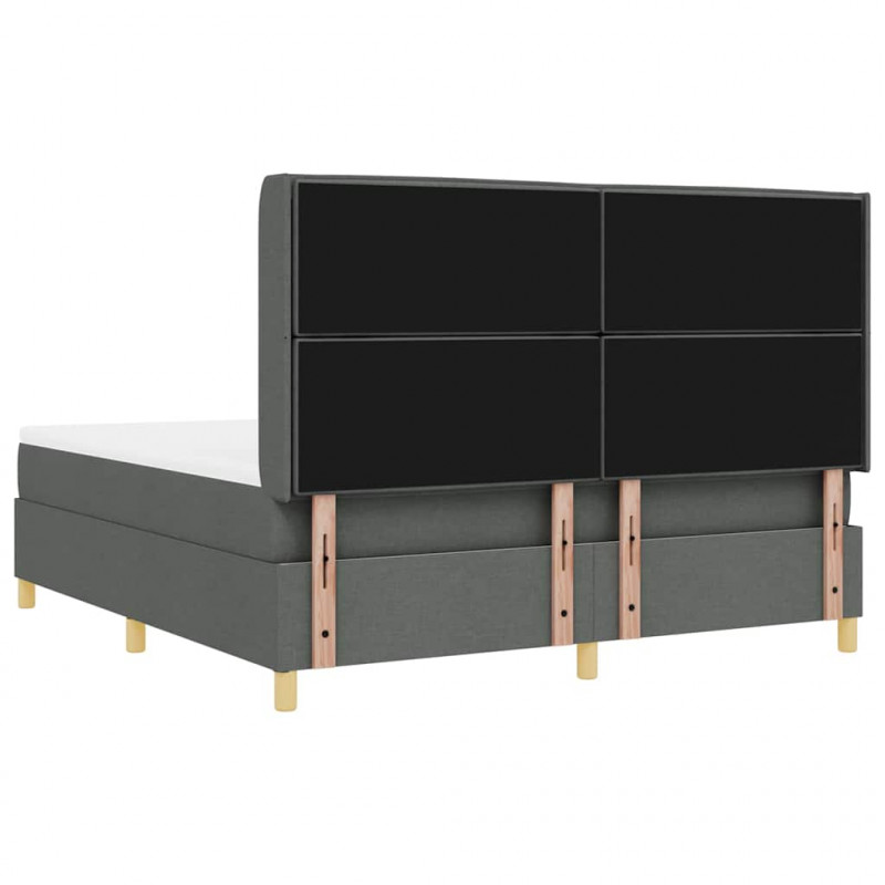 Łóżko sprężynowe z materacem z LED Szary 180 x 200 cm tkanina
