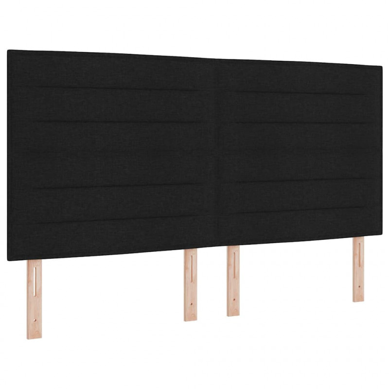 Łóżko sprężynowe z materacem z LED Czarny 180 x 200 cm tkanina