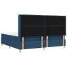 Łóżko sprężynowe z materacem Niebieski 200 x 200 cm tkanina