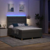 Łóżko sprężynowe z materacem z LED Szary 140 x 190 cm tkanina