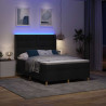 Łóżko sprężynowe z materacem z LED Czarny 140 x 190 cm tkanina