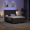 Łóżko sprężynowe z materacem z LED Brązowy 140 x 190 cm tkanina