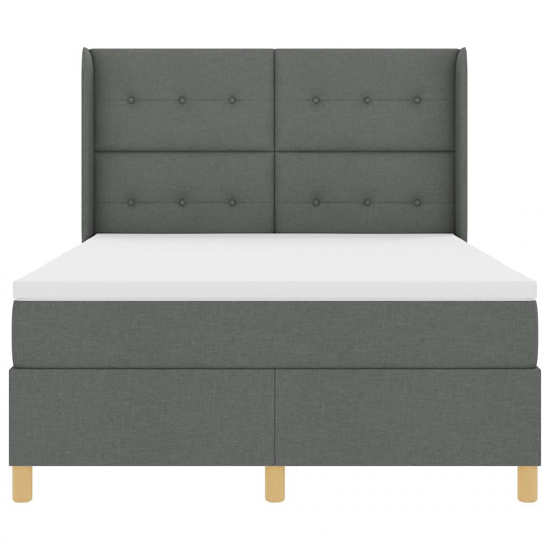 Łóżko sprężynowe z materacem z LED Szary 160 x 200 cm tkanina