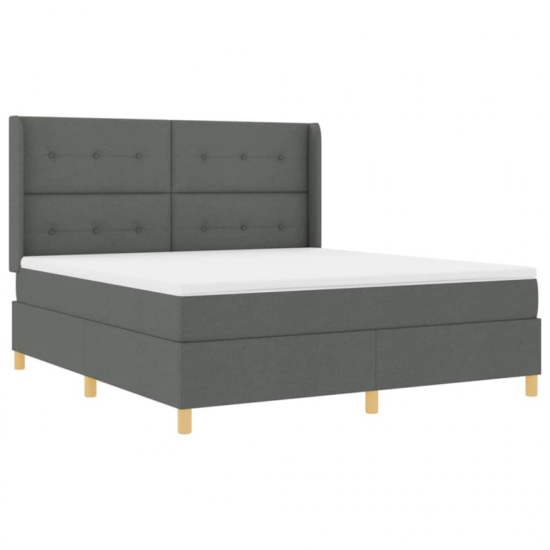 Łóżko sprężynowe z materacem z LED Szary 180 x 200 cm tkanina