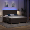 Łóżko sprężynowe z materacem z LED Brązowy 180 x 200 cm tkanina