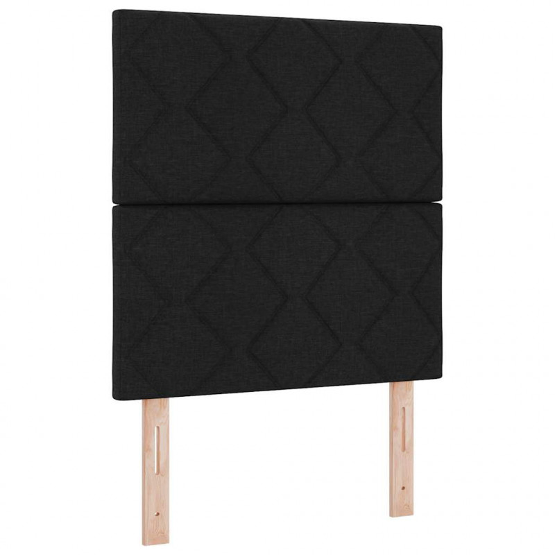 Łóżko sprężynowe z materacem z LED Czarny 80 x 200 cm tkanina