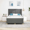 Łóżko sprężynowe z materacem z LED Szary 160 x 200 cm tkanina