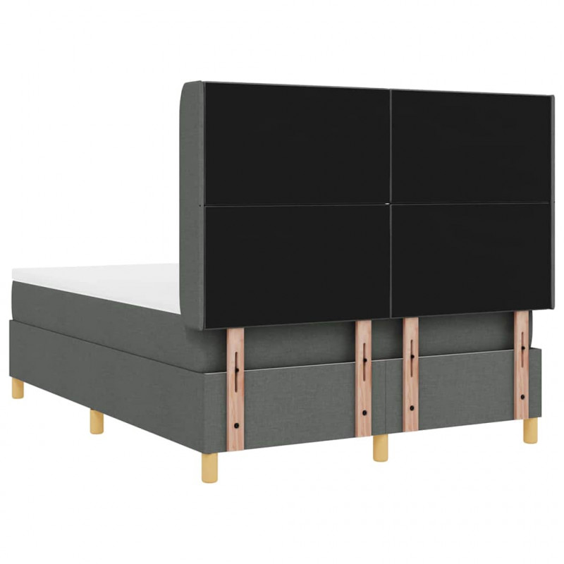 Łóżko sprężynowe z materacem z LED Szary 160 x 200 cm tkanina