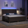 Łóżko sprężynowe z materacem z LED Brązowy 200 x 200 cm tkanina