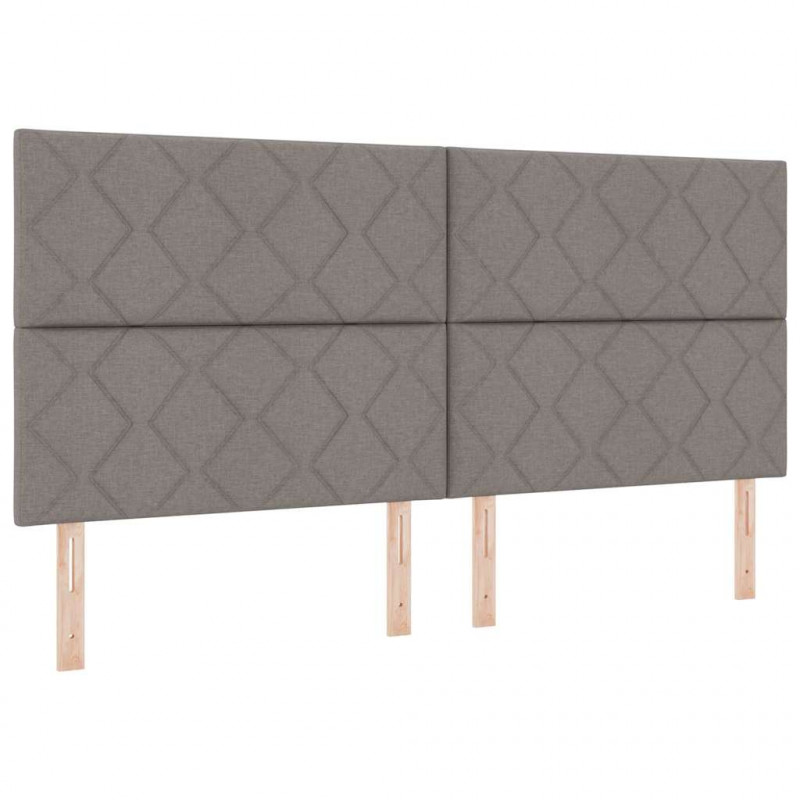 Łóżko sprężynowe z materacem Ciemnoszary 200 x 200 cm tkanina