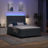 Łóżko sprężynowe Ze LED Lights Ciemnoszary 140 x 190 cm Aksamit
