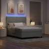Łóżko sprężynowe Ze LED Lights Jasnoszary 140 x 200 cm Aksamit